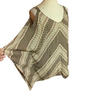 3 for 20 $ bundle Boho earthy chevron cold shoulder poncho top